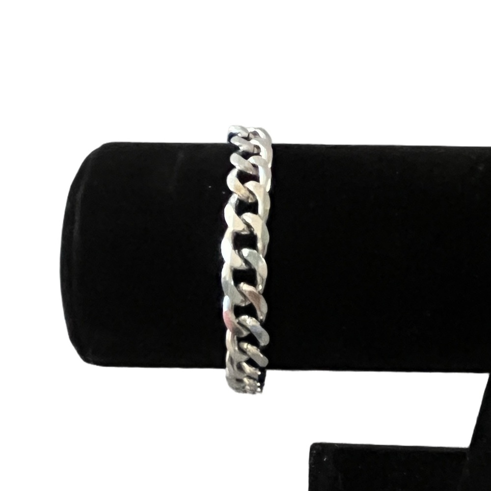 Silver Cuban Chain Link Bracelet – Classic Unisex Style